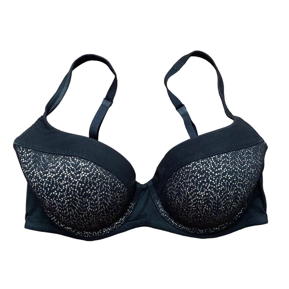 Victoria's Secret Size 32DDD Bra Lined Demi Black Body By Victoria Underwire
